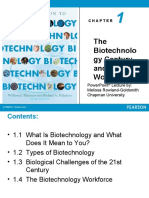 The Biotechnolo Gy Century and Its Workforce: Powerpoint Lecture By: Melissa Rowland-Goldsmith Chapman University