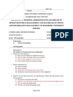 BHRM Test One Micro Final Marking Guide