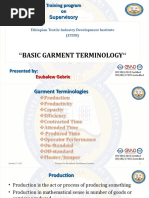 Basic Garment Terminology: Training Program On Supervisory