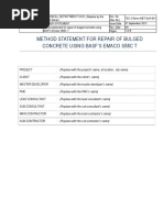 Method Statement For Repair of Bulged Concrete Using