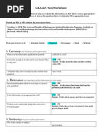 C.R.A.A.P. Test Worksheet: 1. Urrency