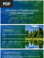 Allocation of Support Activity Costs and Joint Costs