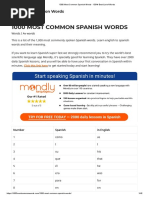 1000 Most Common Spanish Words - 100% Best List of Words