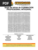 Sopa de Letras de Formacion Profesional Integral