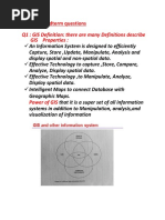 Q1: GIS Definition: There Are Many Definitions Describe GIS Properties