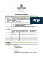 Activity Completion Report (ACR) : Republic of The Philippines Department of Education Regional Office No. VIII