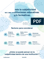 Pensando La Subjetividad en Las Instituciones Educativas y - o Formativas