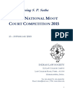 Remembering S. P. Sathe National Moot Court Competition 2015 Competition Module 2 1