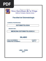 Iv Silabo Medicina Estomatologica I