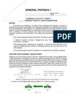 General Physics 1: Learning Activity Sheet