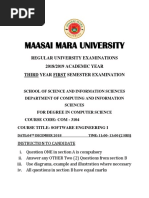 Maasai Mara University: Regular University Examinations 2018/2019 ACADEMIC YEAR Third Year First Semester Examination