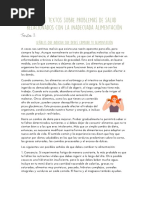 Leemos Textos Sobre Problemas de Salud Relacionados Con La Inadecuada Alimentación