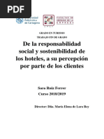 TFG. La Responsabilidad Social y La Sostenibilidad en El Sector Hotelero y La Percepción de Los Clientes