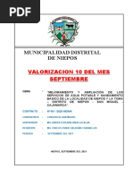 Resumen de La Valorizacion Septiembre 2021