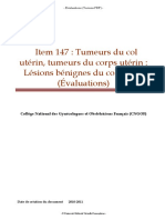 Item 147: Tumeurs Du Col Utérin, Tumeurs Du Corps Utérin: Lésions Bénignes Du Col Utérin (Évaluations)