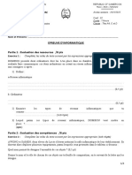 Epreuve Info Théorique 4ème M1 Évaluation1 Trim1 Octobrebre 2021 LM AWAE