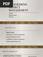 Engineering Project Management: OTM-455 DR Iqra Asghar FALL-2021