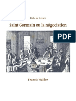 Fiche de Lecture Saint Germain Ou La Négociation-Thomas Bonnecarrere