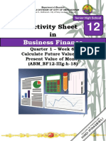 Activity Sheet In: Business Finance