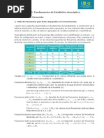 Fundamentos de Estadística Descriptiva 1.2. Tablas de Frecuencia