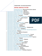 Central Nervous System: Drug of Choices Notes - Kent Andrei Paelma Bsn-2F