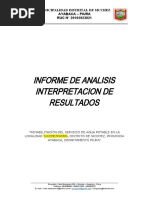 Informe Interpretacion de Resultados de Analisis de Agua