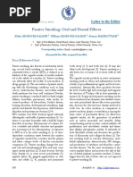 Passive Smoking: Oral and Dental Effects: Letter To The Editor