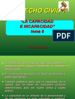 TEMA 8 Der. Civil I, Capacidad e Incapacidad