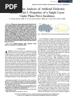 Closed-Form Analysis of Artificial Dielectric Layers-Part I: Properties of A Single Layer Under Plane-Wave Incidence