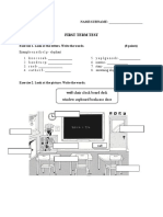 First Term Test: NAME/SURNAME: - Grade: 4