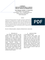 Laporan Praktikum Elektronika 2 (14S3112) Percobaan 1 Penguat Diferensial