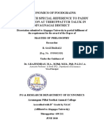 Economics of Foodgrains: A Study With Special Reference To Paddy Cultivation at Thiruppattur Taluk in Sivagnagai District