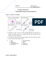 Learning Activity Sheet How Ores Are Found, Mined and Processed For Human Use