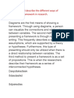 Enumerate and Describe The Different Ways of Presenting A Framework in Research