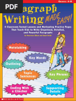 Paragraph Writing Made Easy Text Grades 4 To 8