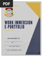 Shs Work Immersion E-Portfolio