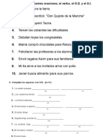 Ejercicios de La Estructura Del Predicado 5to