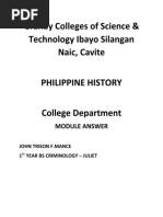 Philippine History Activity Module Answer