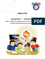 Health: Quarter 1 - Module 1