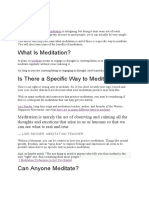 How To Do Meditation