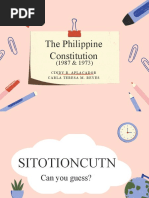 The Philippine Constitution: Cindy R. Aplacador Carla Teresa M. Reyes