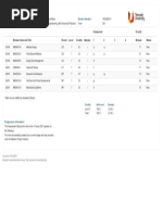 Student Record of Progress 2020/1: Component Overall Module Code and Title Period Level Credits Attempt 1 2 3 4 Status