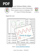 Cours Theorie Du Signal Zehani 2018 2019