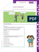 Lengua y Literatura - 5EGB - Signos de Admiración Interrogación