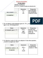 FICHA PROBLEMAS 3er Grado M