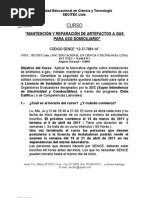 Mantencion y Reparacion de Artefactos A Gas para Uso Rio