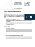 Chapter 1: Understanding 21: Century Communication Lesson I: Communication Processes, Principle and Ethics Overview