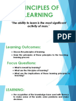 Principles of Learning: "The Ability To Learn Is The Most Significant Activity of Man."