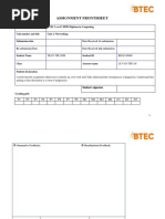 Assignment Frontsheet: Qualification BTEC Level 5 HND Diploma in Computing