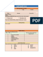 Staff Health Form: Demographic Profile